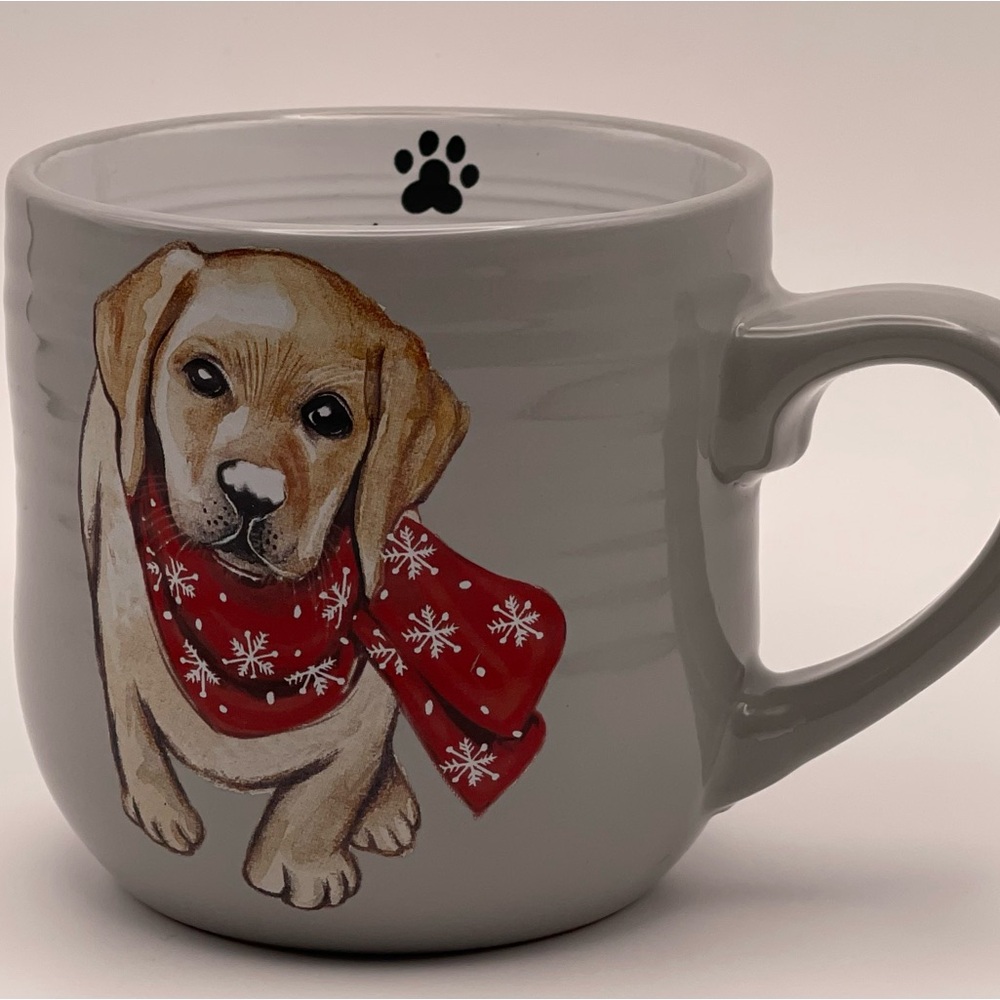 Belle Maison Dog Mug “Home Is Where My Dog Is” Gray Ceramic Puppy Coffee Cup